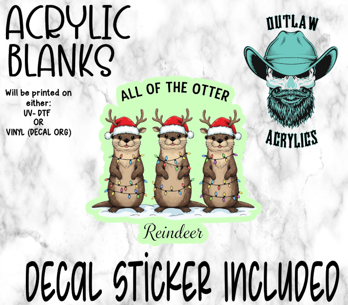 Otter Reindeer Acrylic & Decal Set