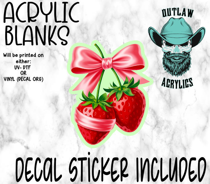 Strawberry Bow Acrylic & Decal Set