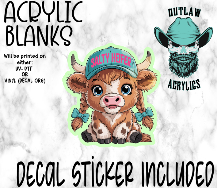Salty Highland Girl Acrylic & Decal Set
