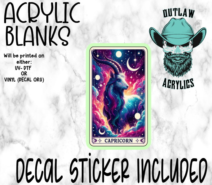 Capricorn Tarot Card Acrylic & Decal Set