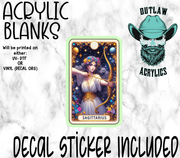 Sagittarius Tarot Card Acrylic & Decal Set
