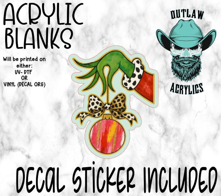 Green Hand Ornament Acrylic & Decal Set