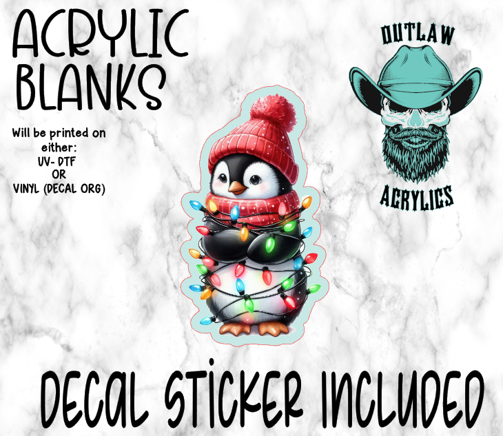 Festive Penguin Acrylic & Decal Set
