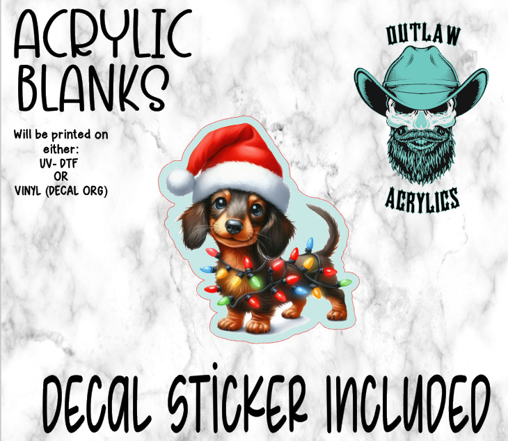 Festive Daschund Acrylic & Decal Set