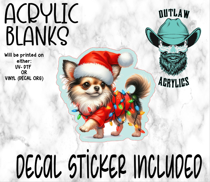 Festive Chihuahua Acrylic & Decal Set