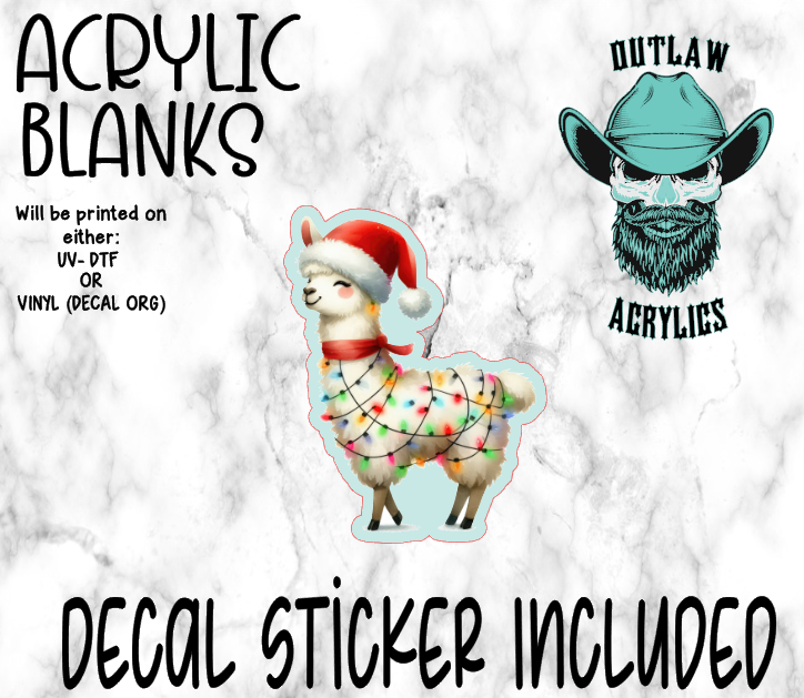 Festive Llama Acrylic & Decal Set