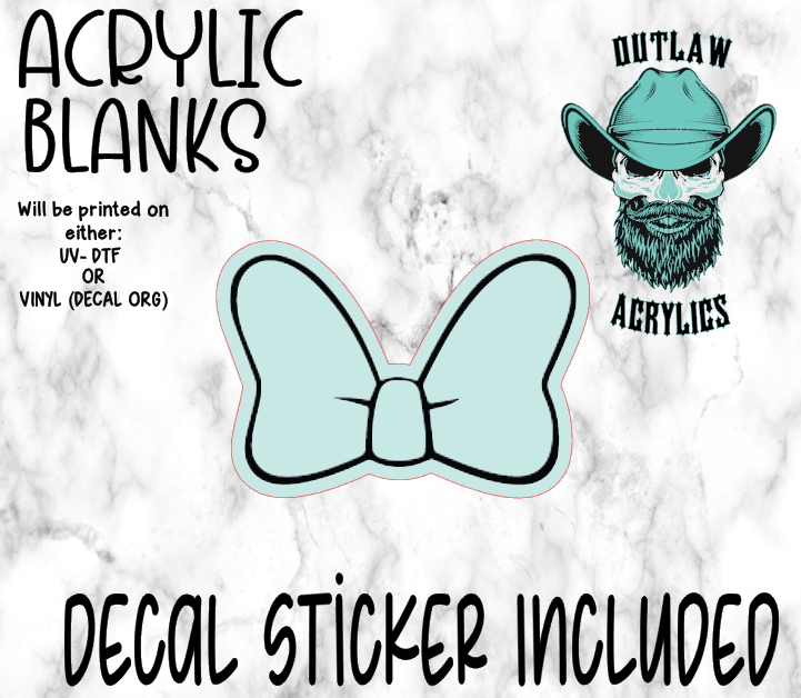 Girl Bow Acrylic & Decal Set