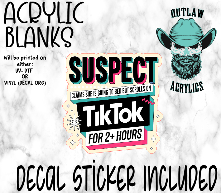 Suspect Tik Acrylic & Decal Set