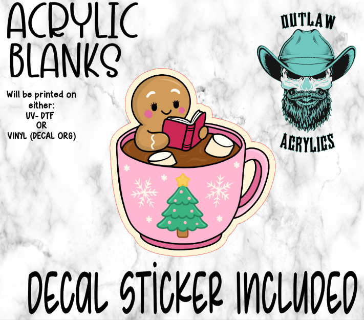 Gingerbread Hot Cocoa Mug Acrylic & Decal Set