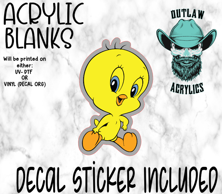 Yellow Birdy Acrylic & Decal Set