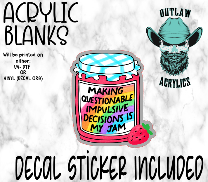 Making Questionable Impulsive Acrylic & Decal Set