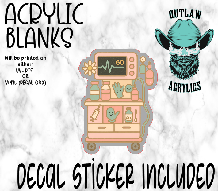 Medical Cart Acrylic & Decal Set