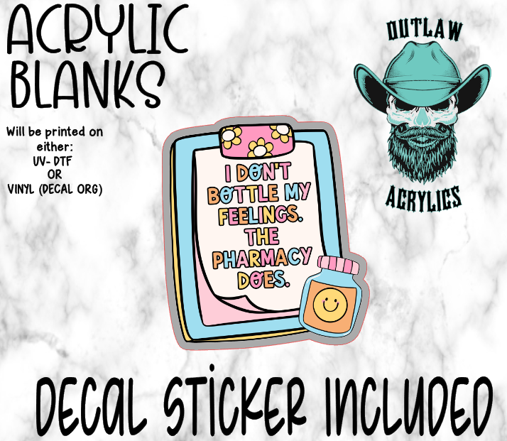 Bottle My Feelings Acrylic & Decal Set