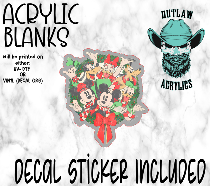 Mouse Friends Wreath Acrylic & Decal Set