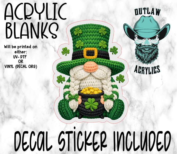 Yarn Gnome Luck Pot Acrylic & Decal Set