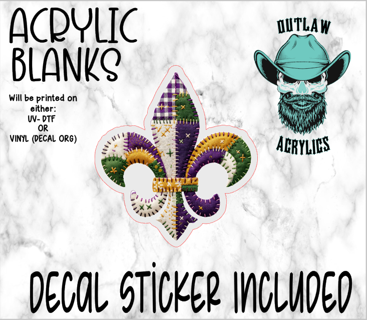 Fleur Mardi Patch Acrylic & Decal Set