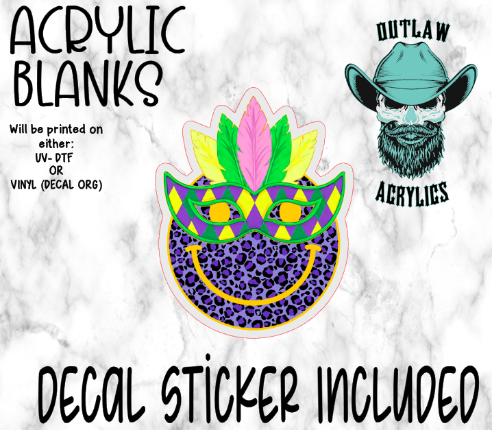 Smiley Mardi Acrylic & Decal Set