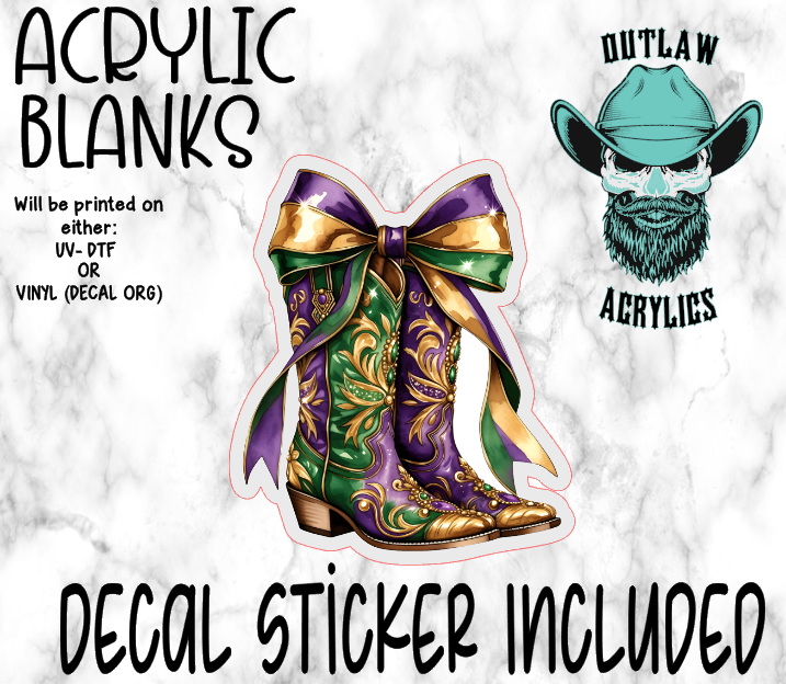 Mardi Boots Acrylic & Decal Set