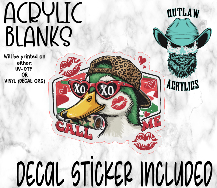 XoXo Duck Call Acrylic & Decal Set