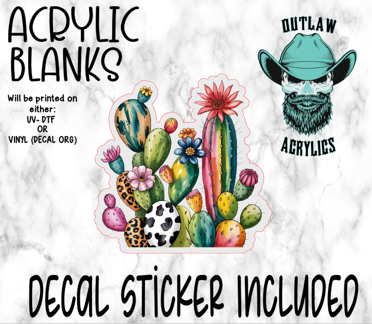 Serape Cacti Acrylic & Decal Set