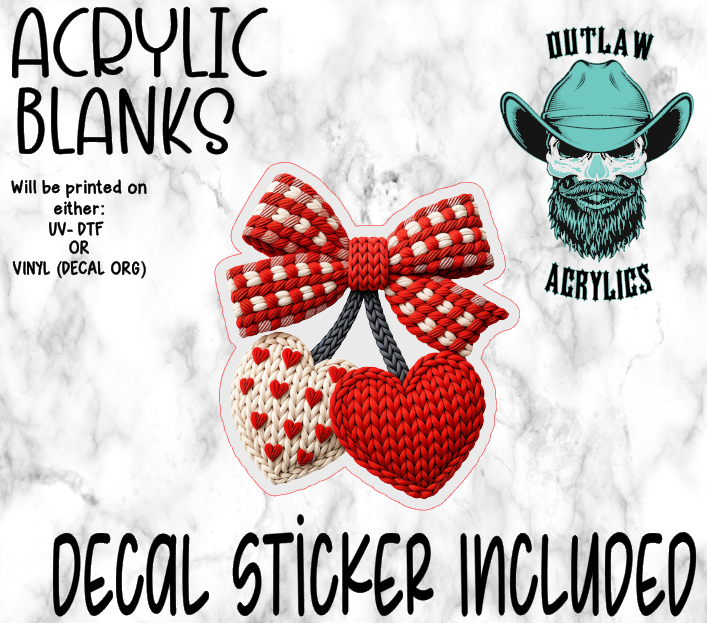 Yarn Heart Cherries Acrylic & Decal Set