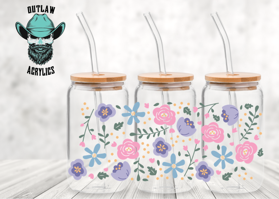 Spring Floral Glass Wrap