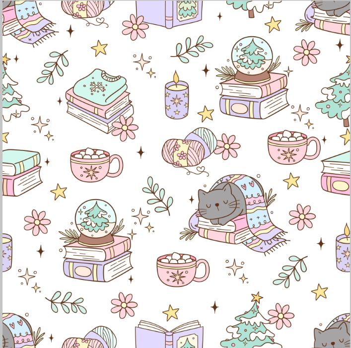 Doodle Bookish Cat Vinyl