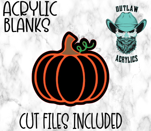 Pumpkin Green Stem Badge Reel Acrylic