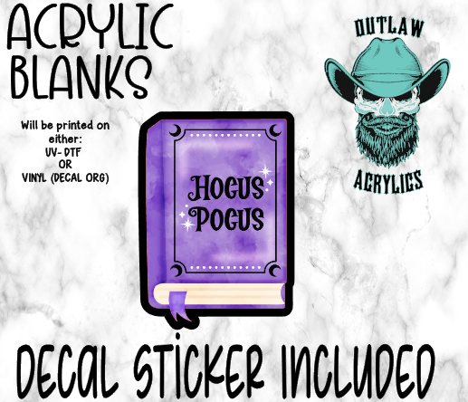 Hocus Pocus Spell Book Acrylic & Decal Set