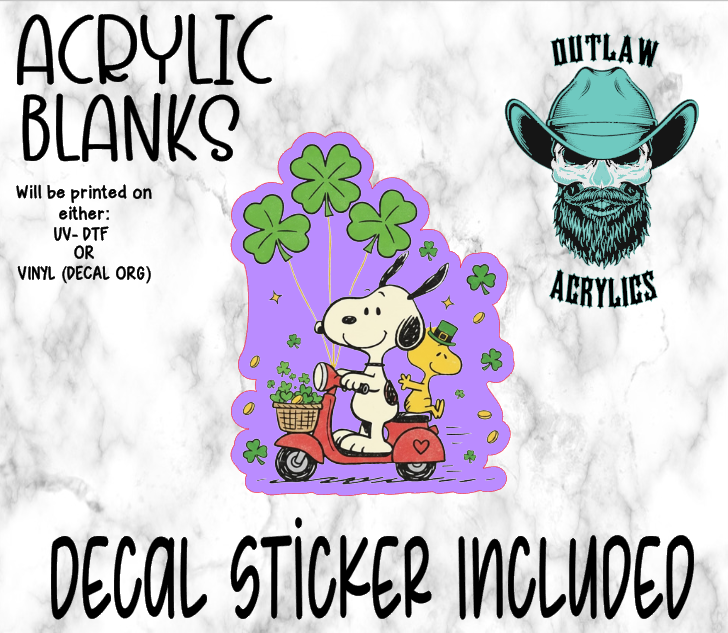 St Patrick Dog & Bird Scooter Acrylic & Decal Set