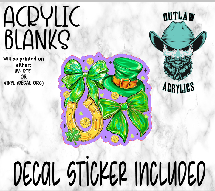 Lucky Hat Bow Acrylic & Decal Set