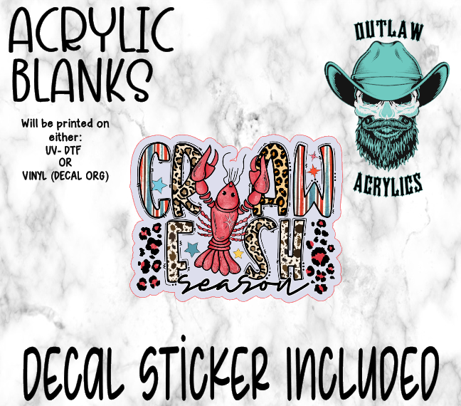 Crawfish Season Acrylic & Decal Set