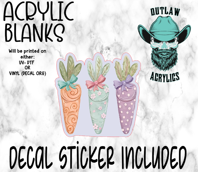 Brushed Carrots Acrylic & Decal Set