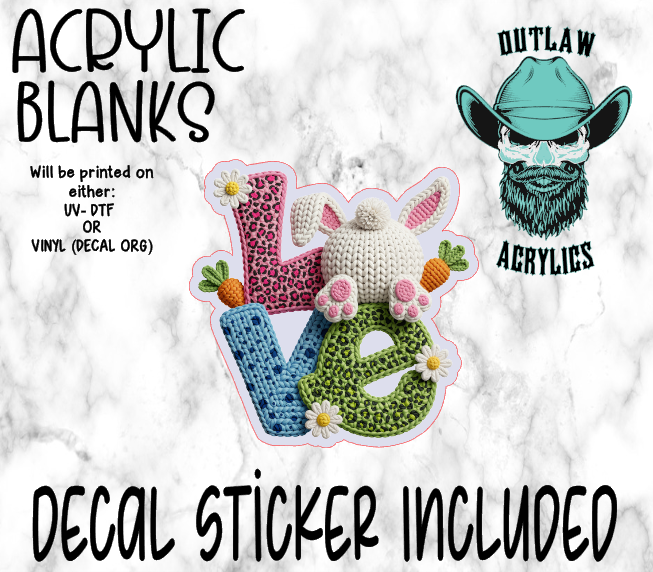 Love Bunny Acrylic & Decal Set