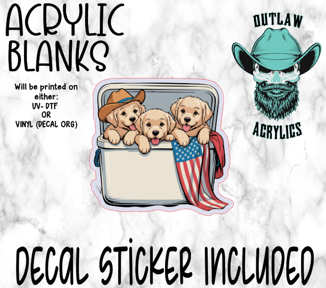 Cooler Puppies Acrylic & Decal Set