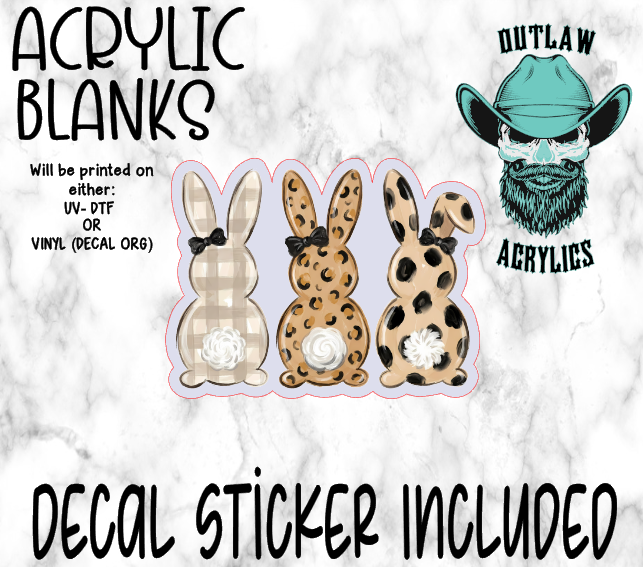 Brown Bunnies Acrylic & Decal Set