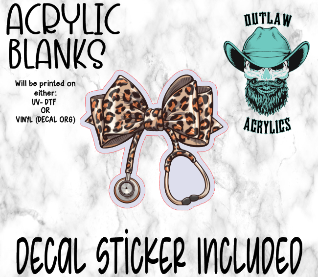 Brown Leopard Nurse Scope Acrylic & Decal Set
