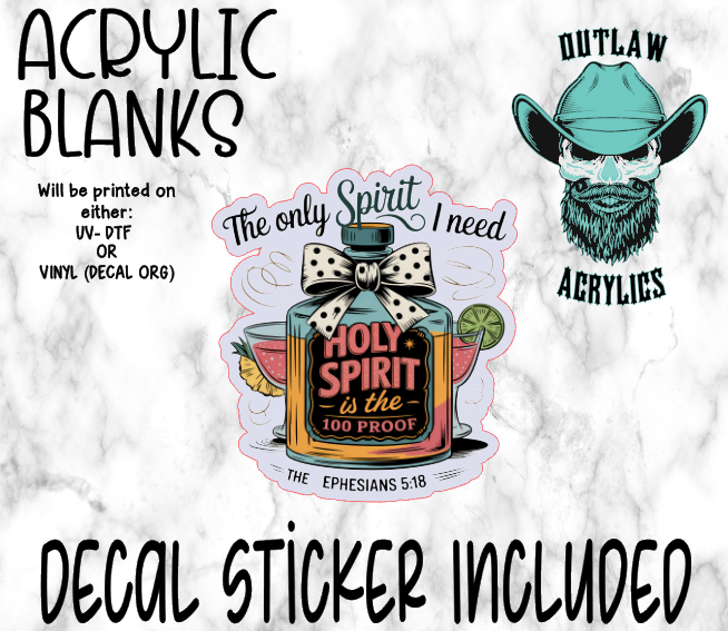 Holy Spirit Bottle Acrylic & Decal Set