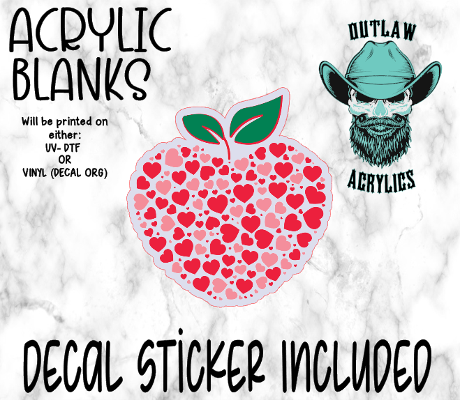 Apple Hearts Acrylic & Decal Set