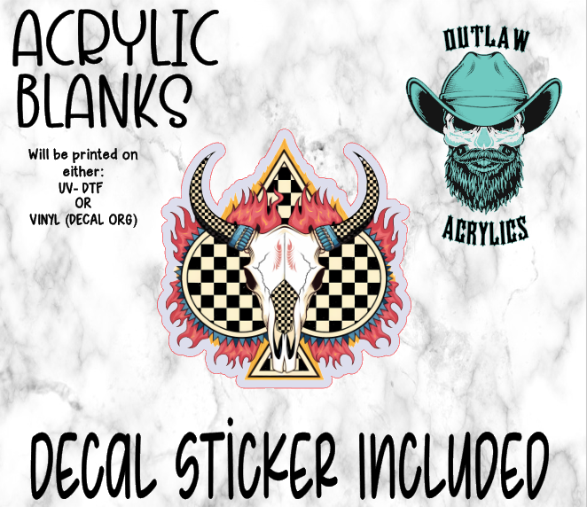 Western Spade Skull Acrylic & Decal Set