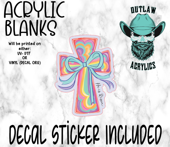 Pastel Cross Bow Acrylic & Decal Set