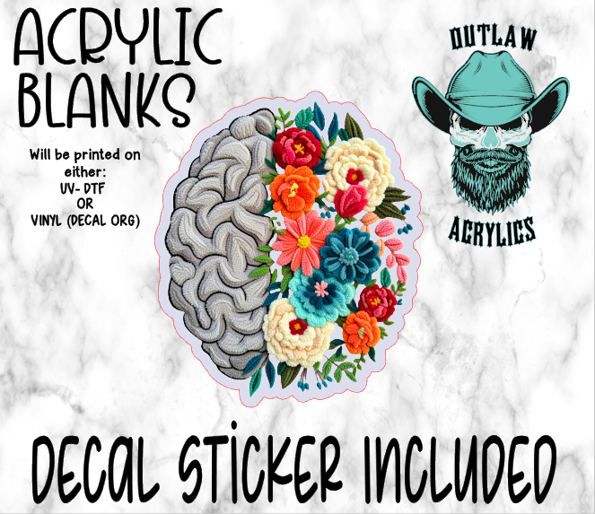 Brain Floral Acrylic & Decal Set