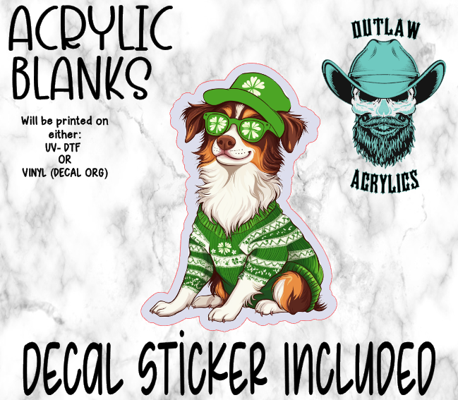 St Patrick Aust Shep Acrylic & Decal Set