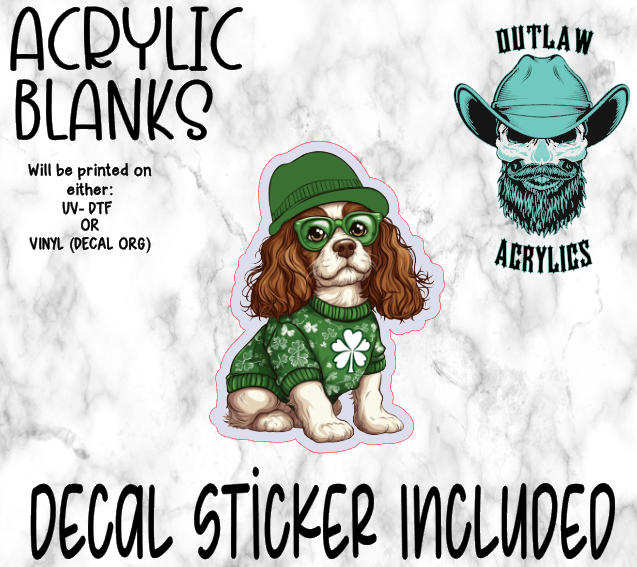 St Patrick Cocker Spaniel Acrylic & Decal Set