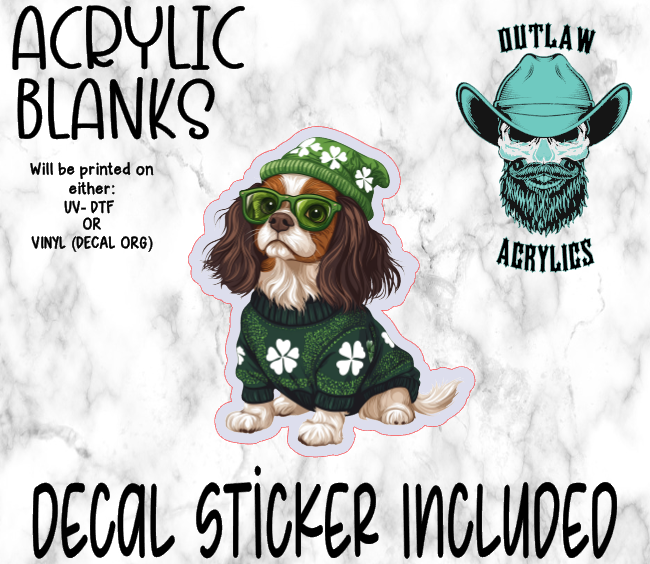 St Patrick Cav King Charles Acrylic & Decal Set
