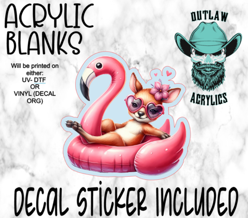 Kangaroo Flamingo Tube Acrylic & Decal Set