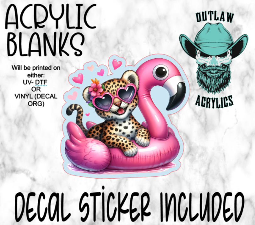 Leopard Flamingo Tube Acrylic & Decal Set