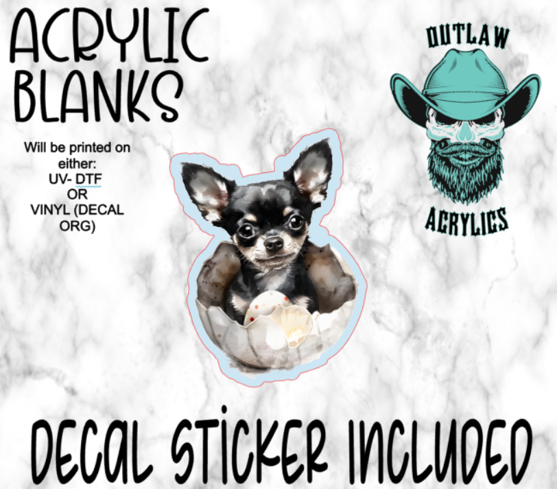 Baby Chihuahua Easter Acrylic & Decal Set