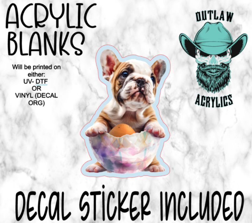 Baby Bulldog Easter Acrylic & Decal Set