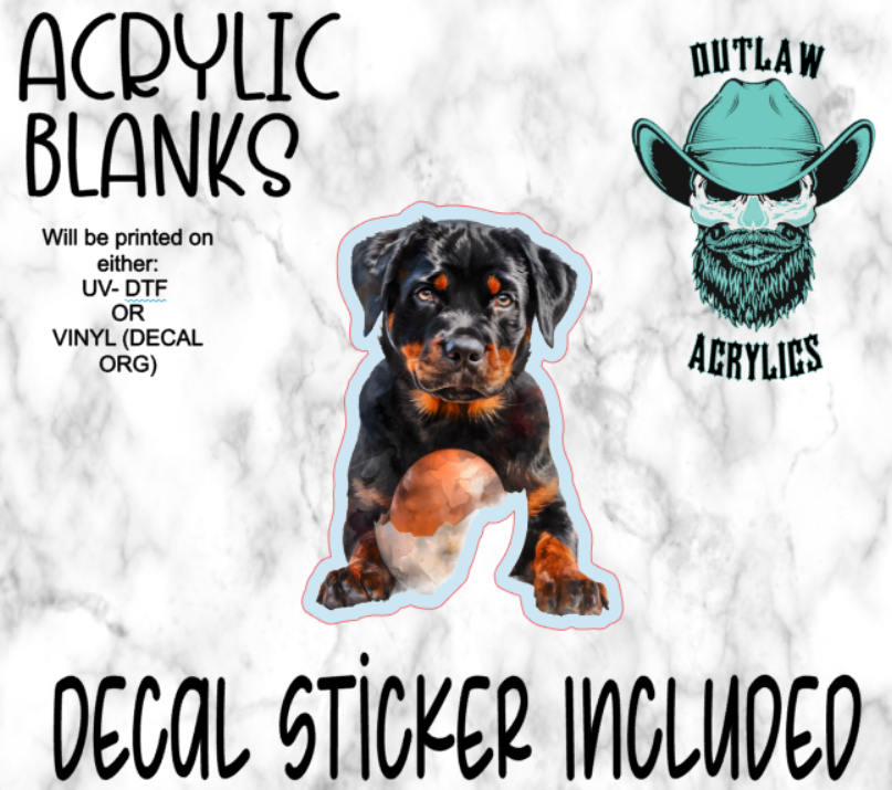 Baby Rottie Easter Acrylic & Decal Set